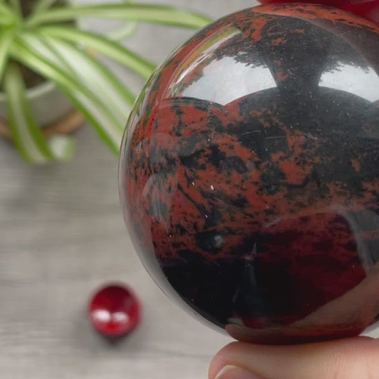 Mahogany Obsidian Sphere 63mm - The Wandering Fox Emporium, Your Crystal Store video