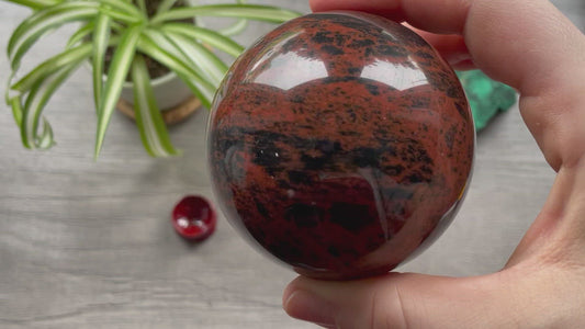 Mahogany Obsidian Sphere 65mm - The Wandering Fox Emporium, Your Crystal Store video