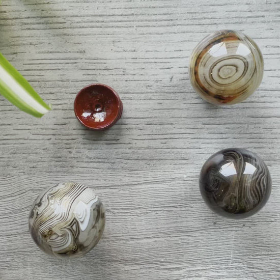 Sardonyx Mini Crystal Sphere with Stand (34-36mm) video