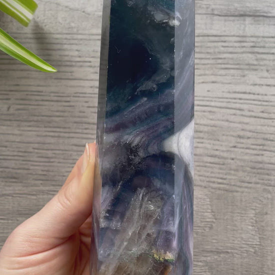Silky Fluorite Crystal Tower video