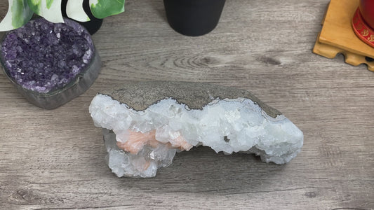 High Quality Apophyllite with Stilbite Freestanding Crystal Specimen video