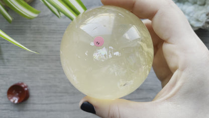 Honey Calcite Sphere - 70mm (H) - The Wandering Fox Emporium, Your Crystal Store video