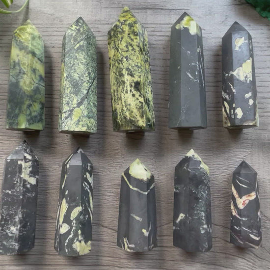 Serpentine & Hematite Points video