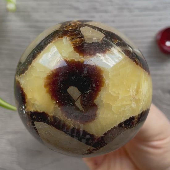 Septarian Sphere 70mm - The Wandering Fox Emporium, Your Crystal Store video