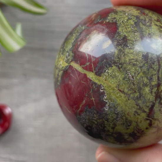 Dragon Bloodstone Sphere - 58mm (A) - The Wandering Fox Emporium, Your Crystal Store video
