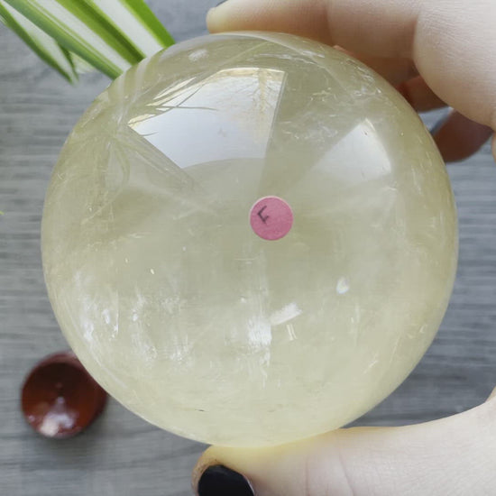 Honey Calcite Sphere - 77mm (F) - The Wandering Fox Emporium, Your Crystal Store video